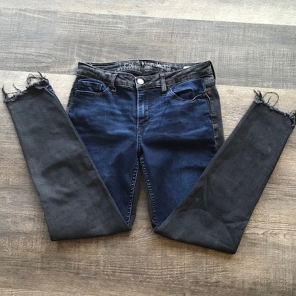 Calvin Klein Two Toned Mid Rise Ankle Skinny Jeans - Picture 8 of 8